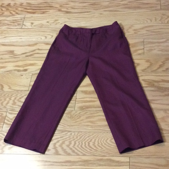 4 Peck & Peck fuchsia silk lined Capri pants - Picture 3 of 14